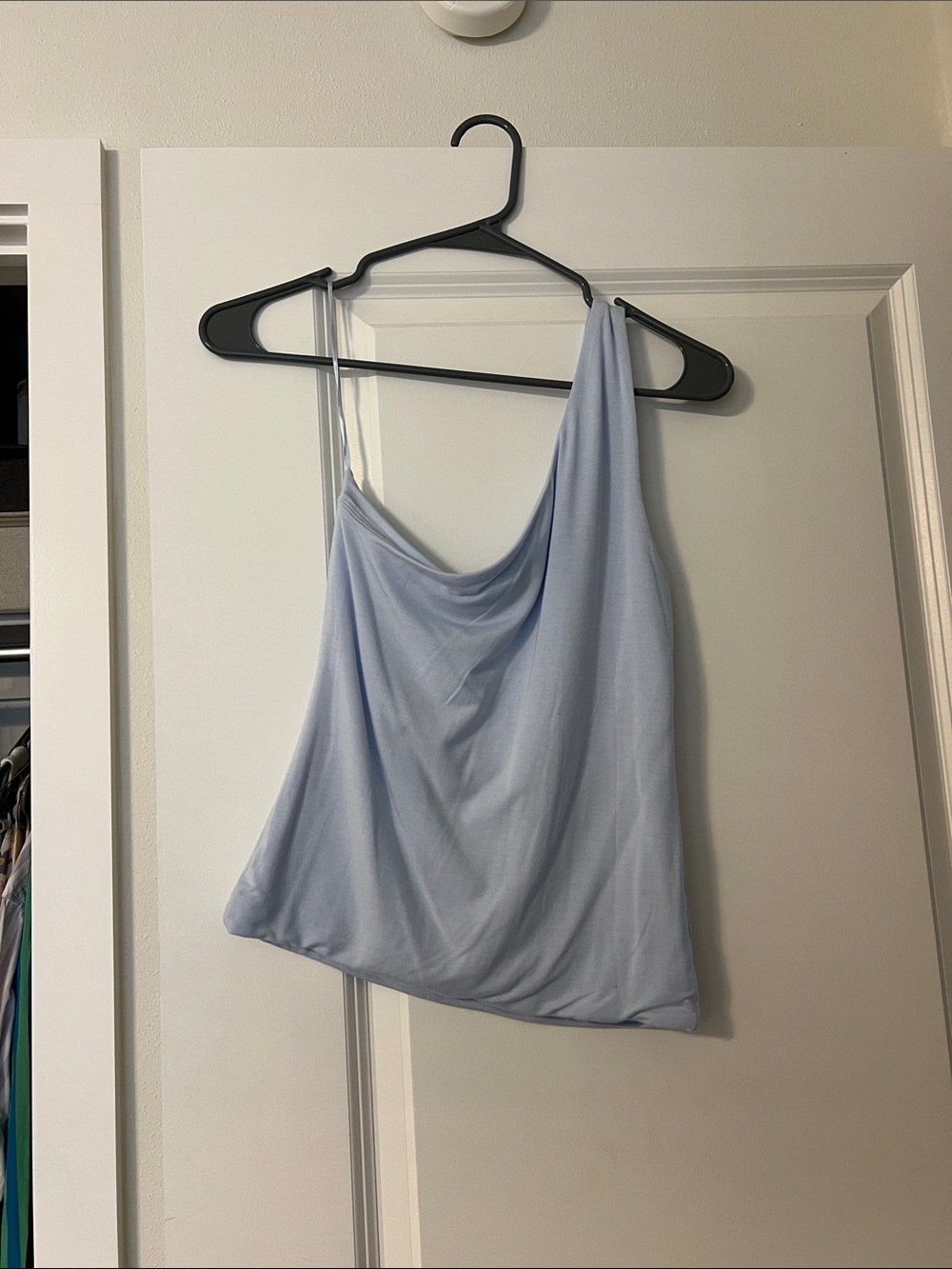 J. Crew Pale Blue One-Shoulder Draped Camisole